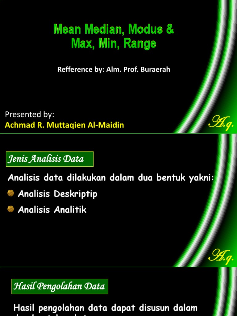 Pert. 2 Mean, Median, Modus Max, Min, Range | PDF | Metode & Bahan Ajar