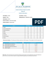 Student Settling-In Report July 2021 Grade 10 Student Information