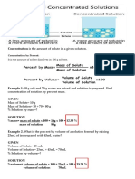 Calculate concentration percentages in solutions