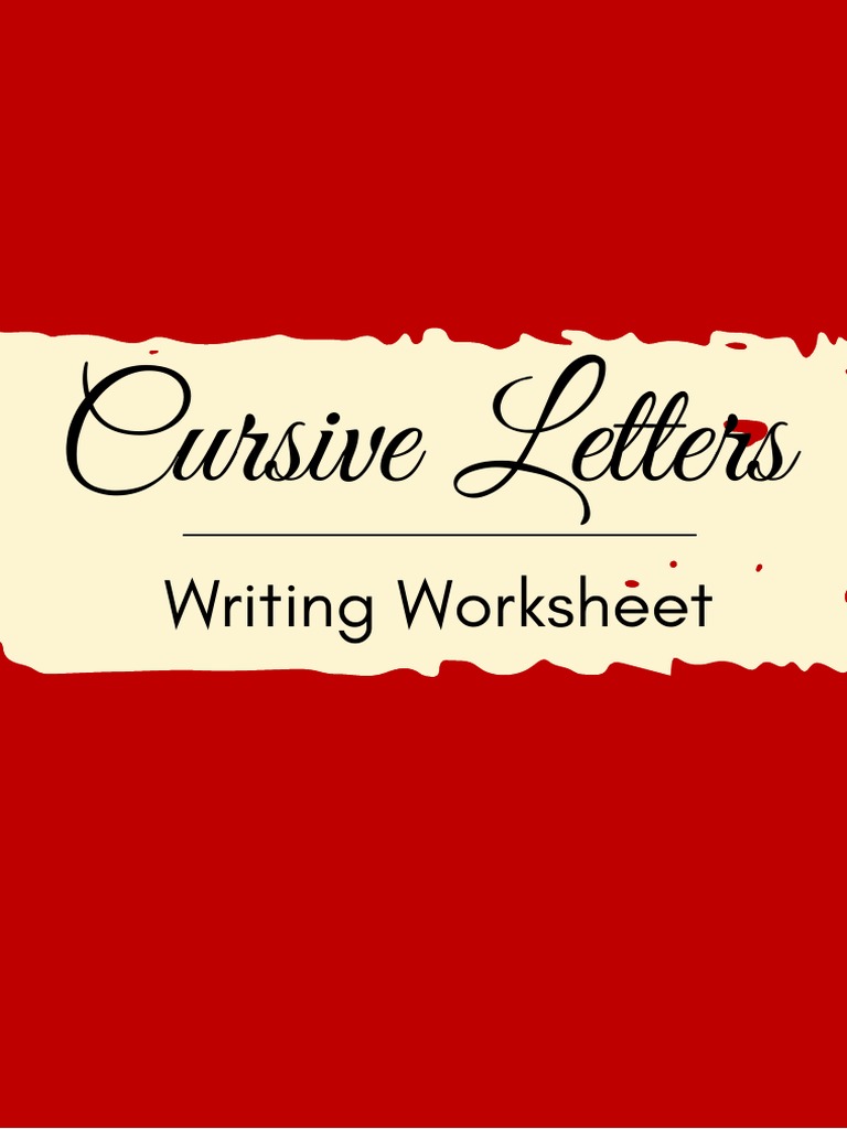 Cursive Letters Handwriting Worksheet PDF Writing Western Calligraphy