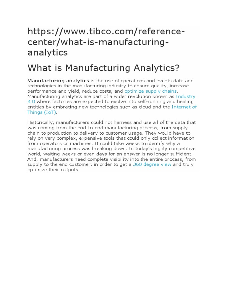 11 Manufacturing Analytics Download Free Pdf Analytics Internet