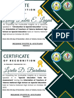 Certificate For Speakers