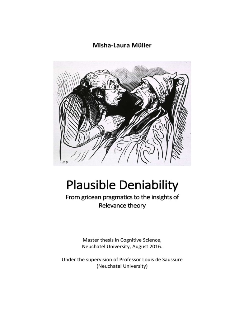 Plausible Deniability From Gricean Pragm PDF Semiotics Philosophical Movements