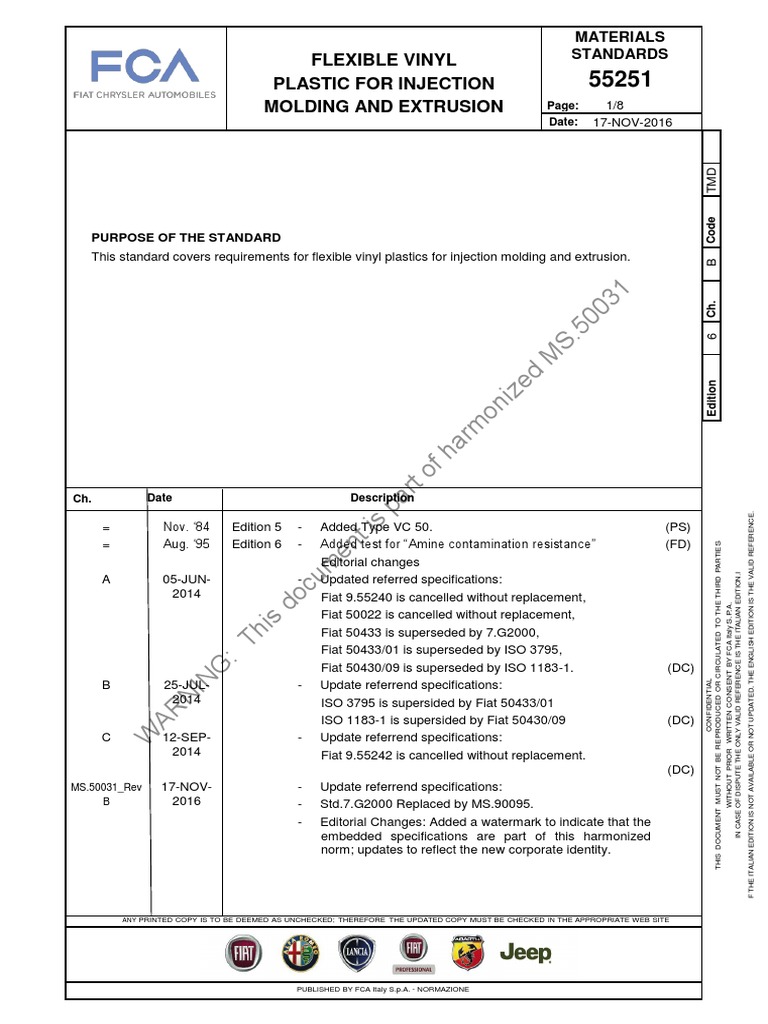 WARNING This Document Is Part of Harmonized MS.50031 Flexible Vinyl