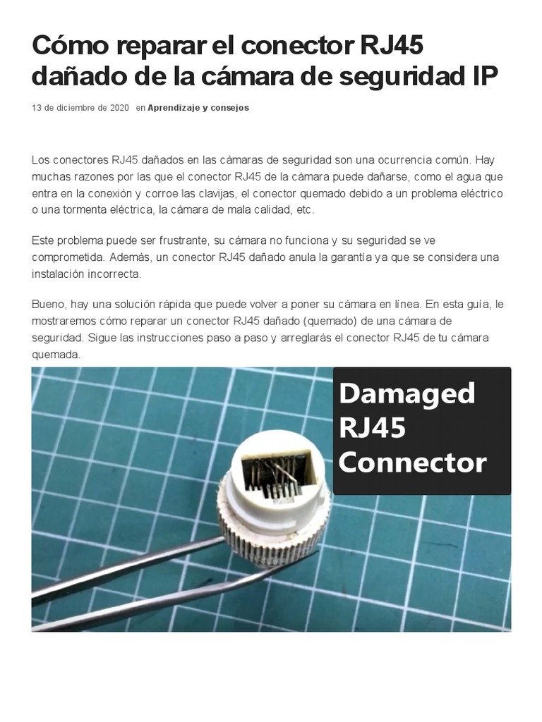 Reparación de conector RJ45 en cámaras IP | PDF | Bienes manufacturados ...