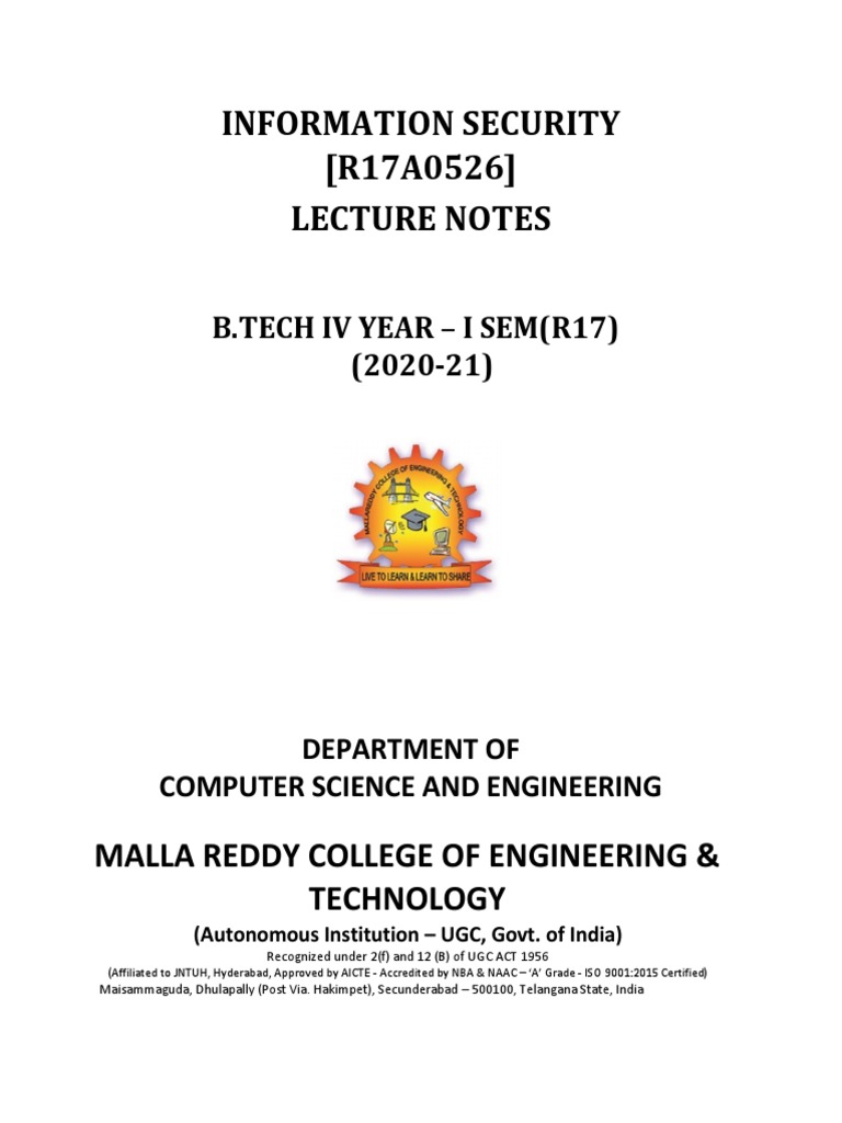 Cryptography and Information Security Overview | PDF | Cryptography ...
