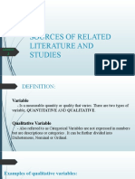 Sources of Related Literature and Studies