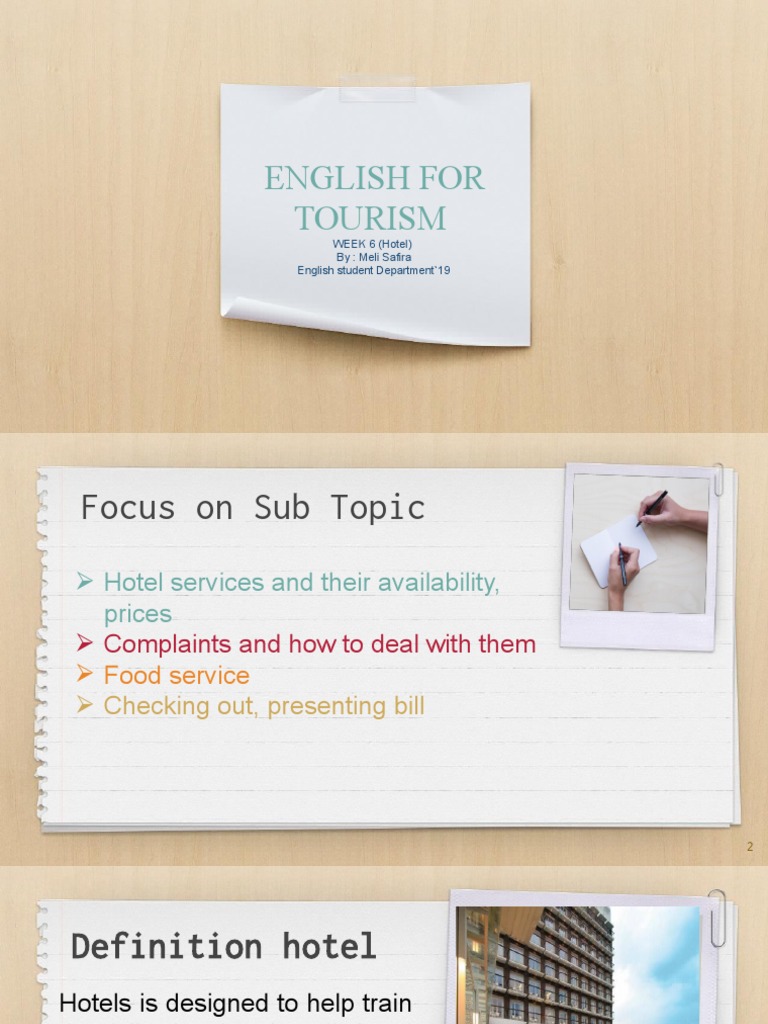 Meeting 6 English For Tourism New PDF Point Of Sale Hotel