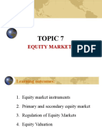 Topic 7 Equity Markets