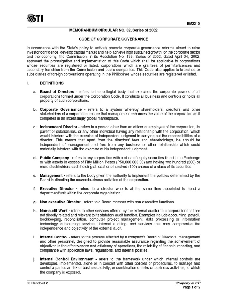 03 Handout 2 PDF Internal Control Internal Audit
