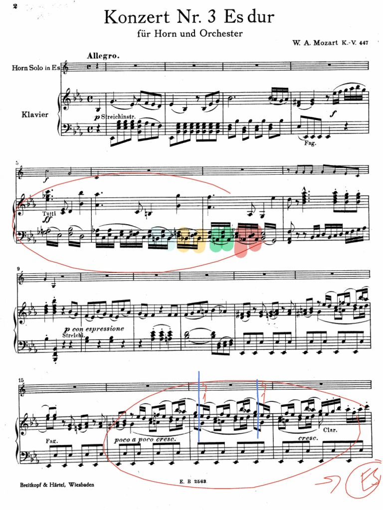 MozartHorn Concerto No.3 Piano Part PDF