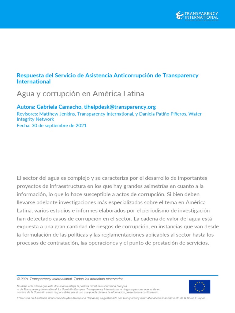 ES Water and Corruption in Latin America - 2021 - PR ES | PDF ...