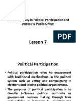 Gender Equality in Political Participation and Access To
