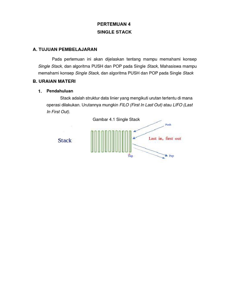 IMPLEMENTASI DOUBLE STACK | PDF