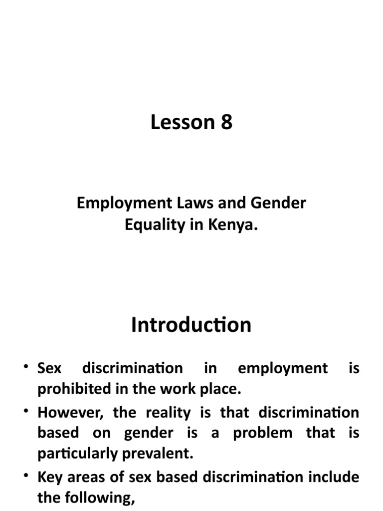 Lesson 8 Gender and The Law of Equity | PDF | Equal Pay For Equal Work ...