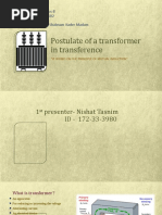 Postulate of A Transformer in Transference