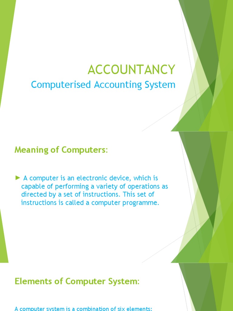 Computersed Accounting | PDF | Input/Output | Central Processing Unit