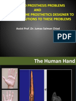 The Hand Prosthesis Problems and The Tasks of The Prosthetics Designer To Provide Solutions To These Problems