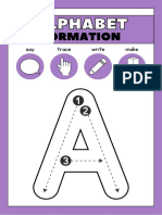 Purple Uppercase Alphabet Formation Worksheets