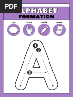 Purple Uppercase Alphabet Formation Worksheets