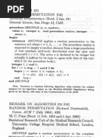 Durstenfeld - Random Permutation Algorithm