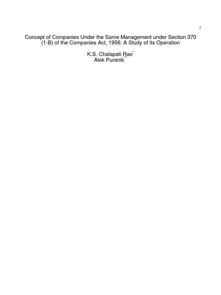Section 370 Co Act | PDF | Companies | Board Of Directors