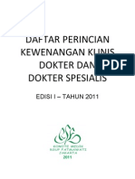 Dody Firmanda 2011 - Komite Medik RSF - Daftar Perincian Kewenangan Klinis (Delineation of Clinical Priviledge)