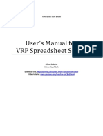 Users Manual For VRP Spreadsheet Solver v3.63