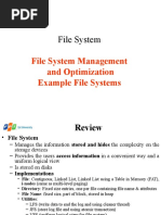 File System: File System Management and Optimization Example File Systems