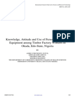 Knowledge, Attitude and Use of Personal Protective Equipment Among Timber Factory Workers in Okada, Edo-State, Nigeria