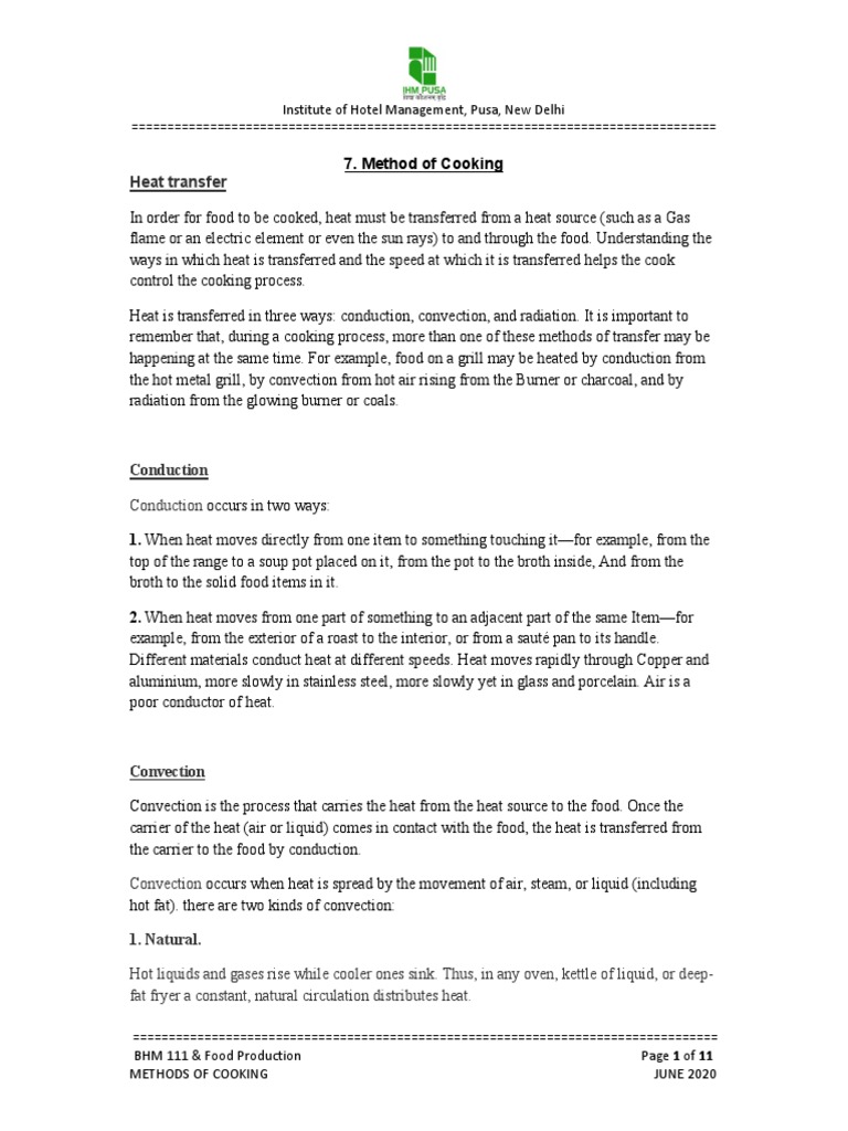 Cooking Methods and Heat Transfer | PDF | Grilling | Roasting