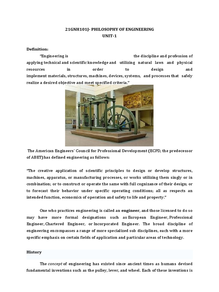 Philosophy of Engineering Unit 1 | PDF | Science | Engineering