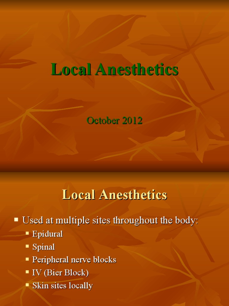 Local Anesthetics 08 Oct PDF Membrane Potential Axon