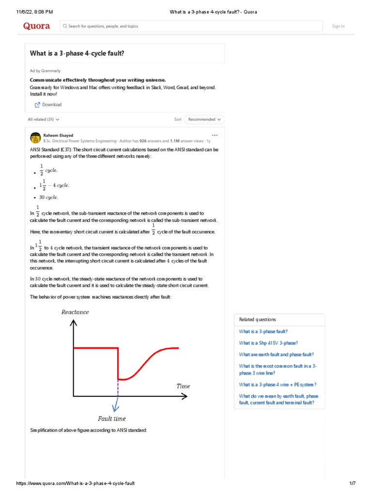 What Is A 3-Phase 4-Cycle Fault - Quora | PDF | Power (Physics ...