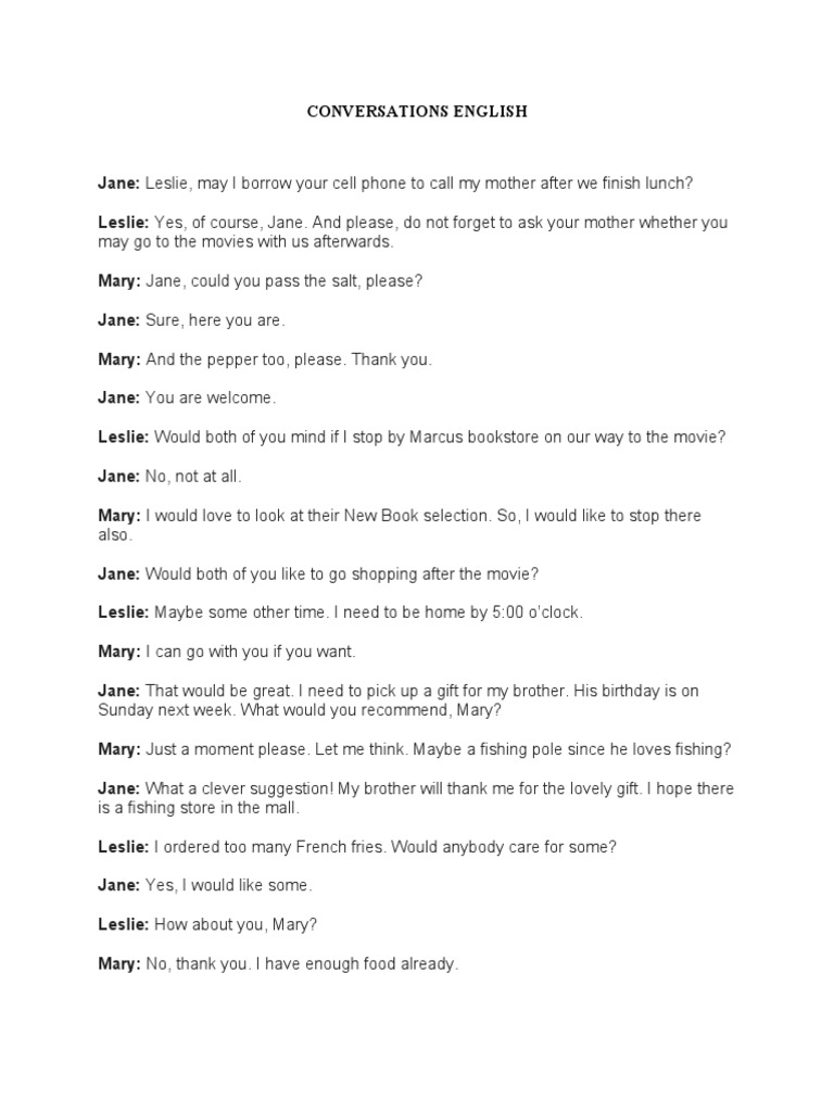 Conversations English Pdf