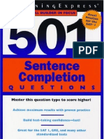 SAT 501 Sentence Completion 