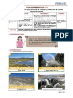 Ficha de Aprendizaje N°7.3: Planificando Un Texto para Promover El Cuidado y Protección de Nuestro Patrimonio Natural