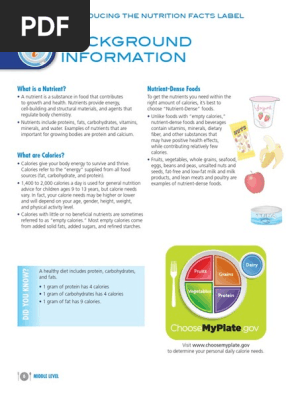 Nutrition facts label