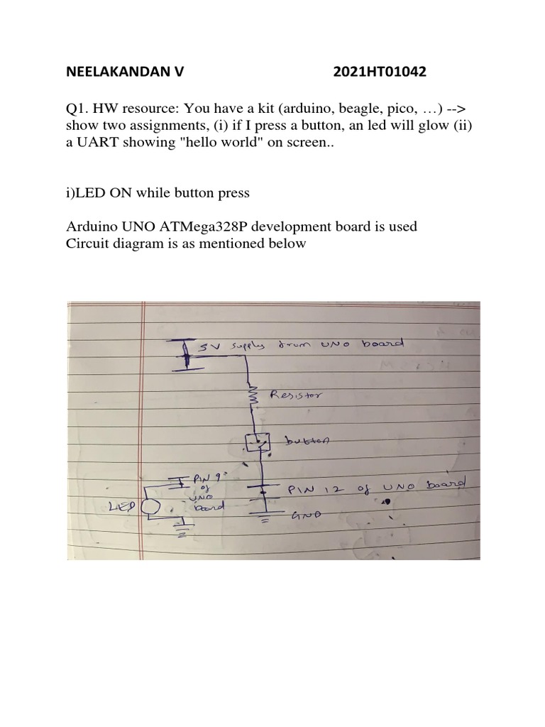 Arduino Assignments: LED & UART Demo | PDF
