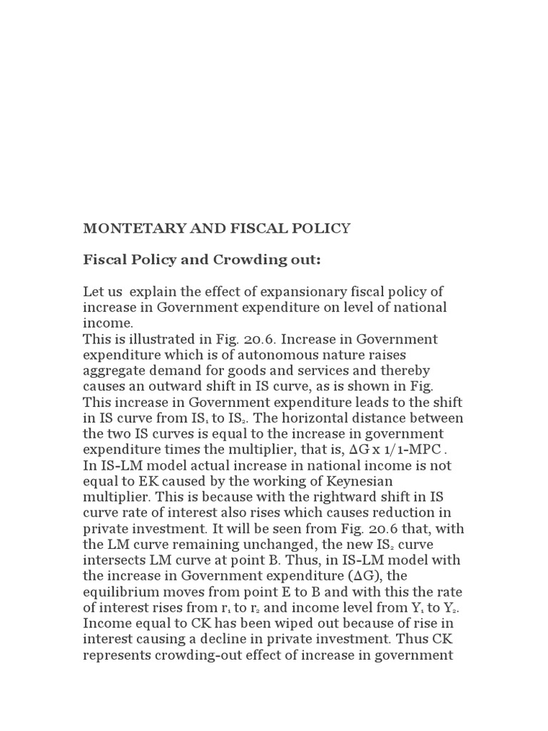 Fiscal Policy and Crowding Out Effects | PDF | Crowding Out (Economics ...