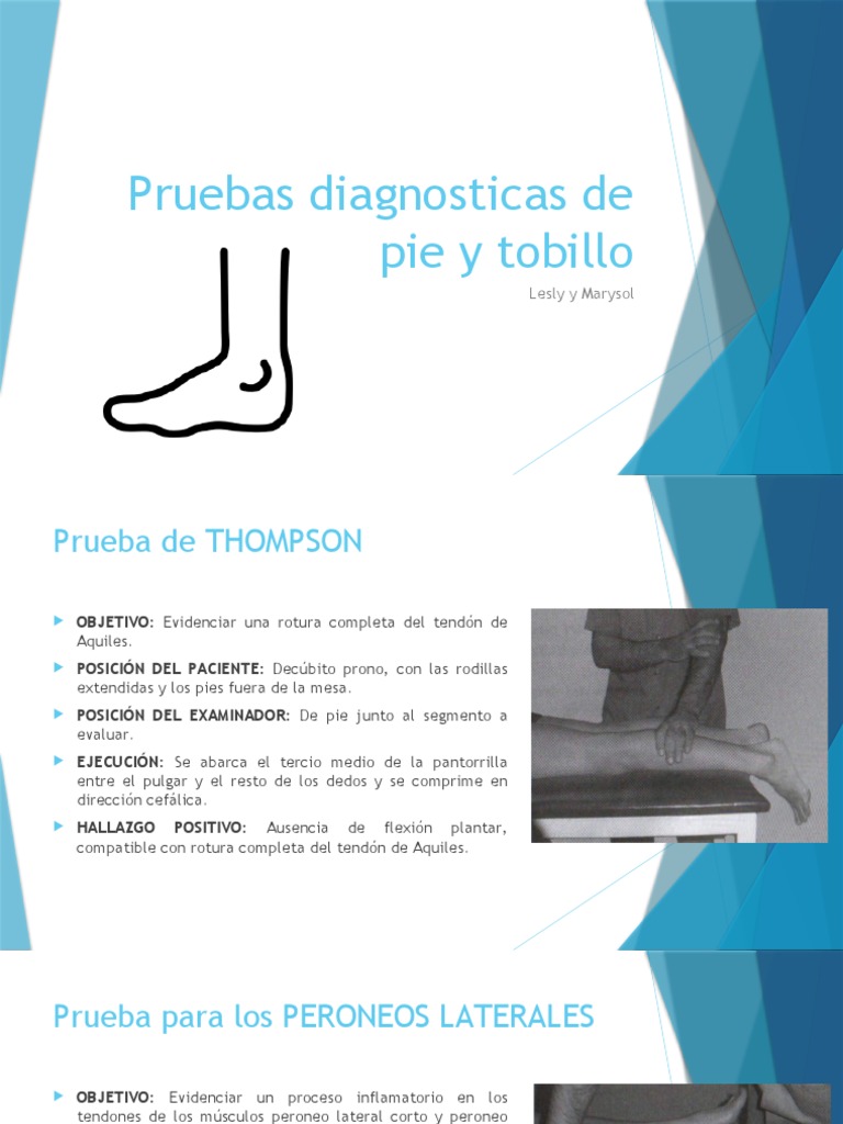 Pruebas Diagnosticas de Pie y Tobillo | PDF | Tobillo | Pie