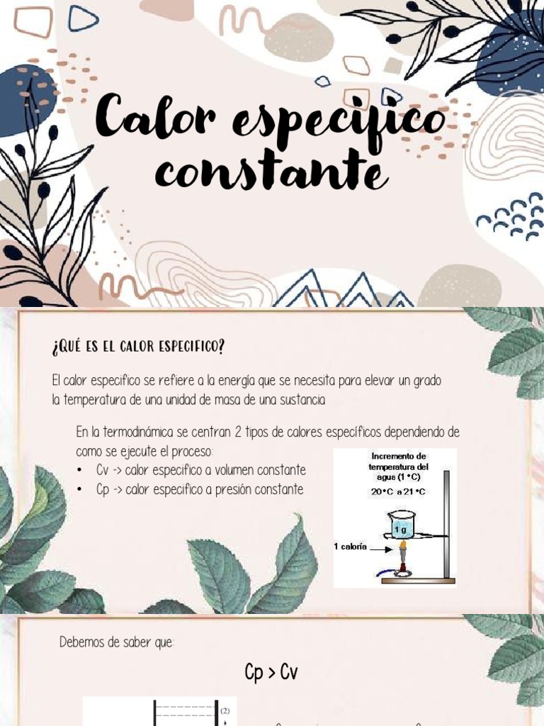 Calor Especifico Constante y Gases Ideales | PDF | Entalpía | Gases