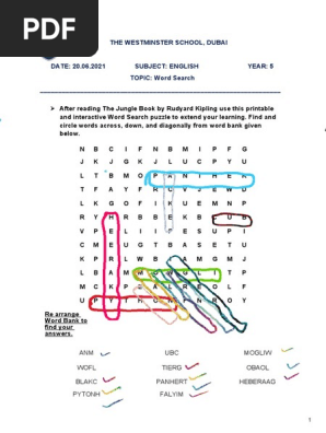 Day-1 Word Search Worksheet