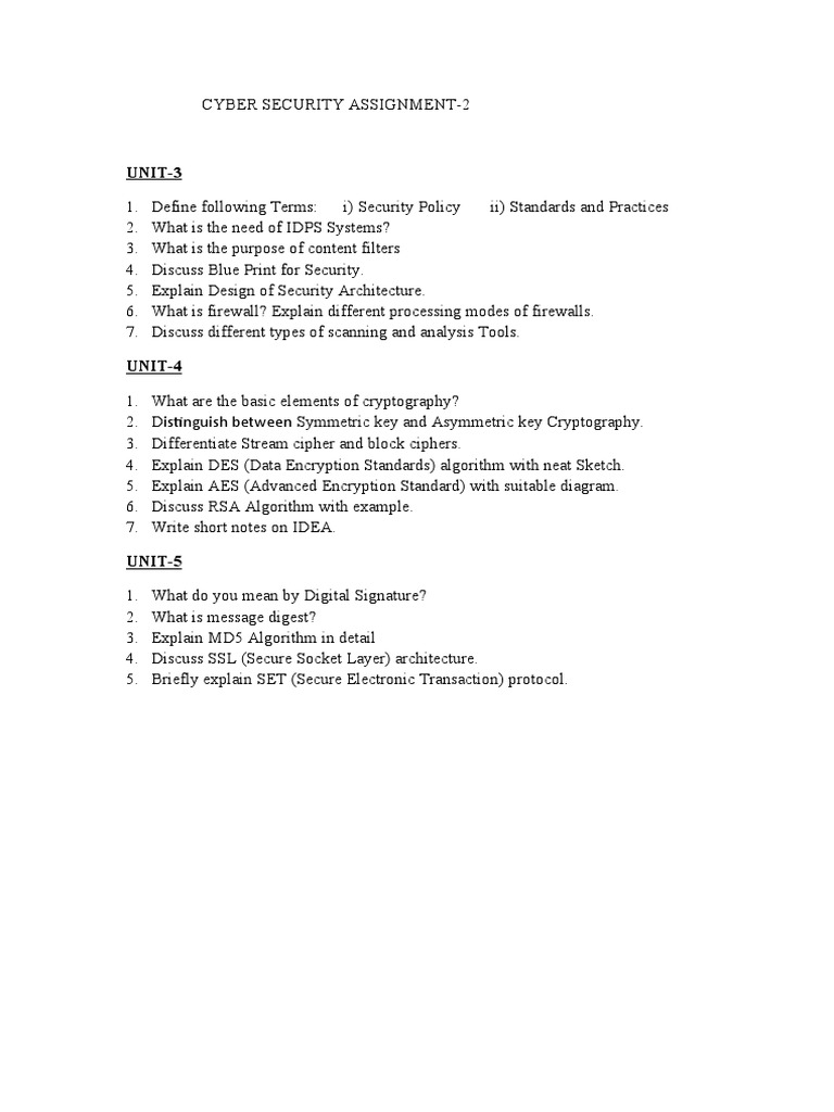 Cyber Security Assignment Overview | PDF