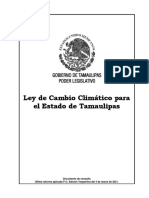 Ley Del Cambio Cliatico en El Estado de Tamaulipas