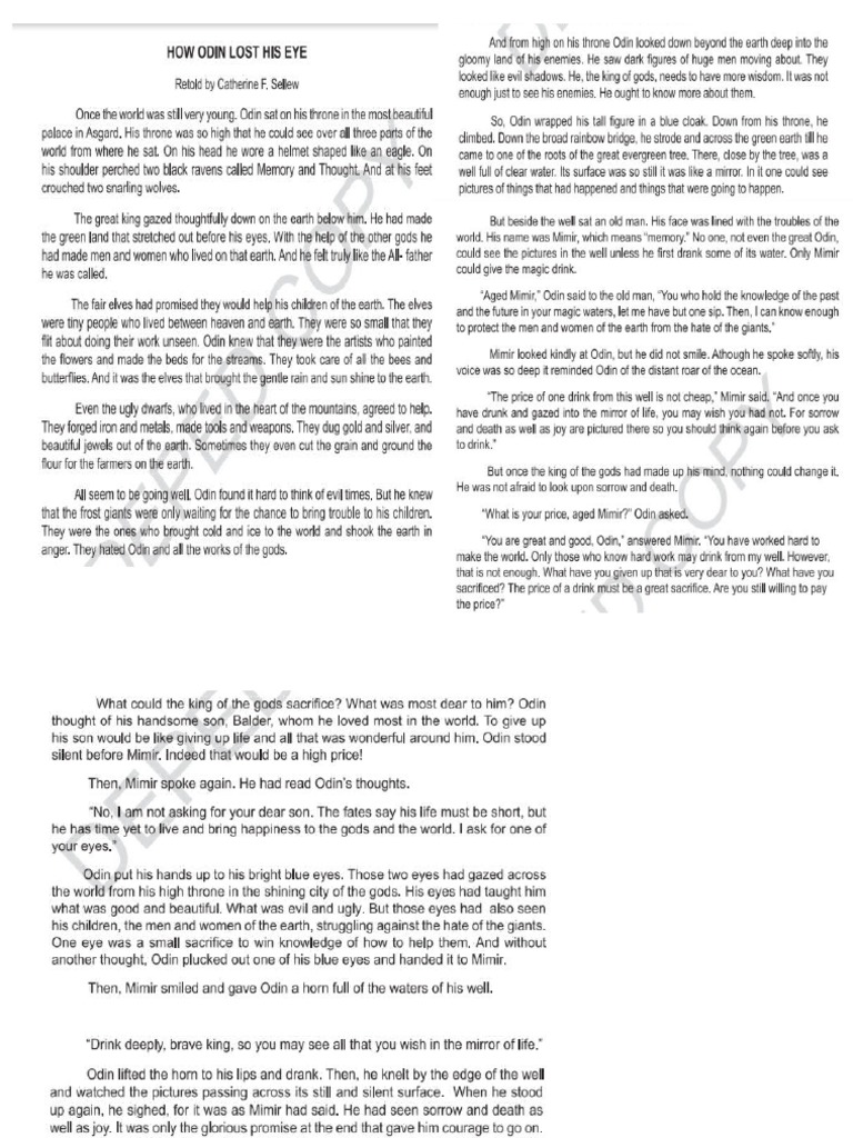 StoryHow Odin Lost His Eye PDF