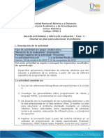 Guía de Actividades y Rúbrica de Evaluación - Unidad 3 - Fase 4 - Diseñar Un Plan para Solucionar El Problema