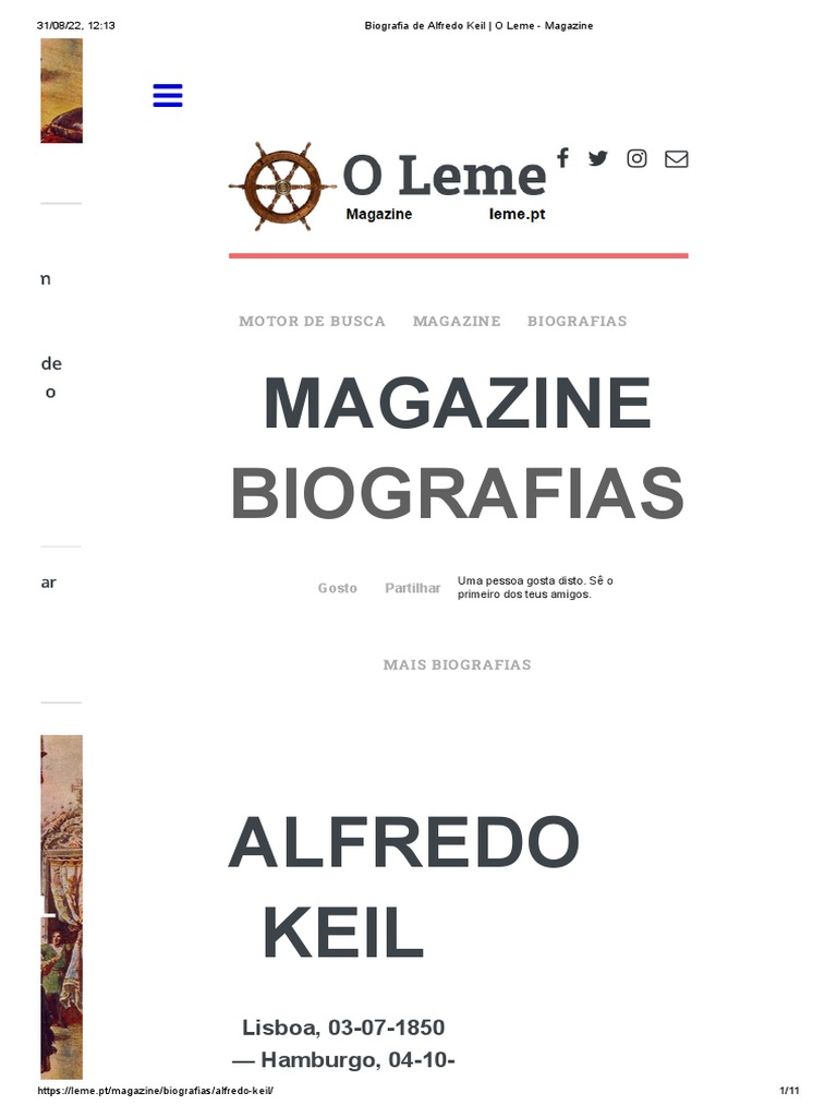 Biografia de Alfredo Keil O Leme Magazine PDF Portugal