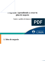 Estructura para Sustentación Plan de Negocio.