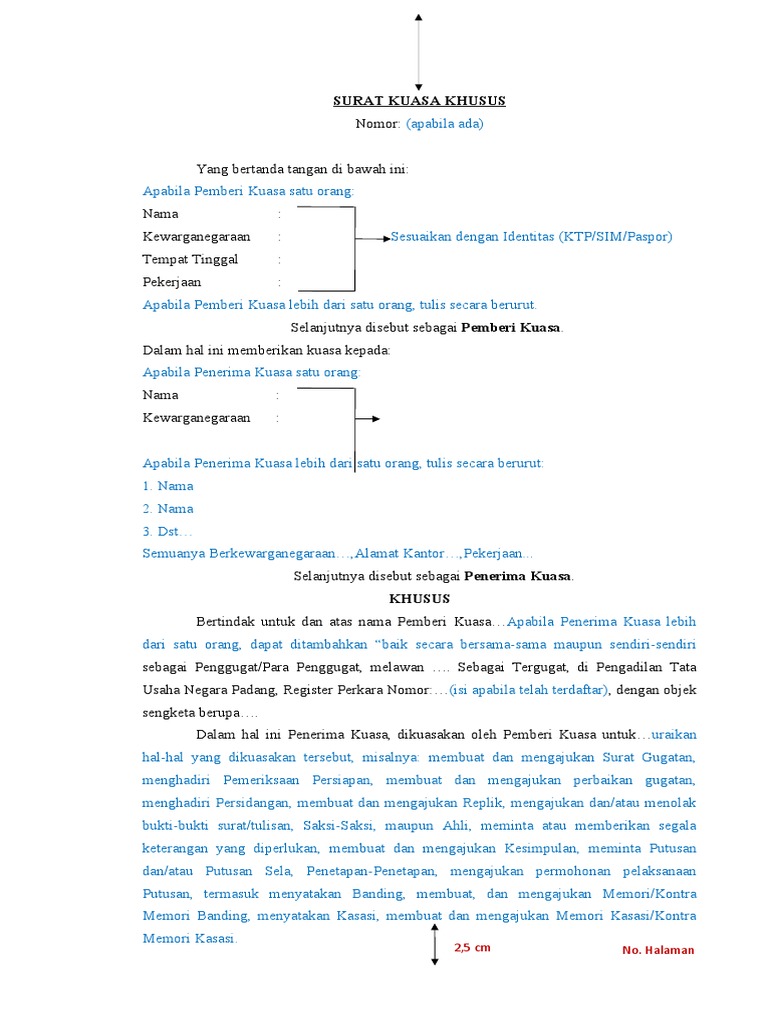 Format Surat Kuasa P | PDF